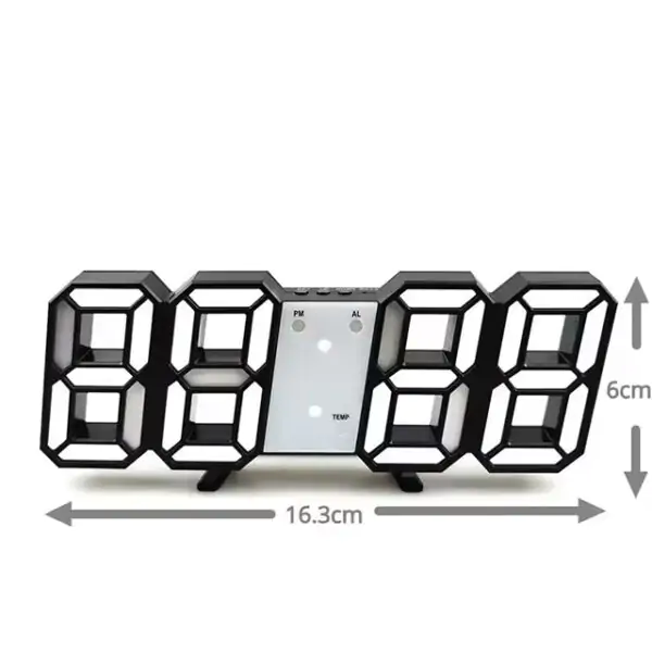 3D LED Digital Alarm Clock – Modern Wall Clock with Time, Date & Temperature Display for Home, Kitchen & Office Decor