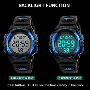 Skmei Children Watch Wristwatch- Fashion Multifunction Waterproof Outdoor Sports Luminous Watch for Kids Students Boys 1266 Red