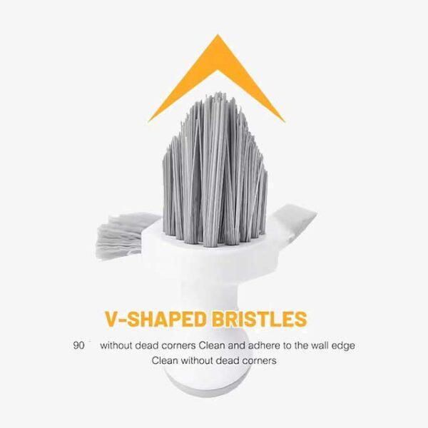 4-in-1 V-Shape Scrubber Brush - Kitchen, Bathroom, Tile & Floor Gap Cleaning Tool, Window Groove, Wall Corner & Toilet Brush