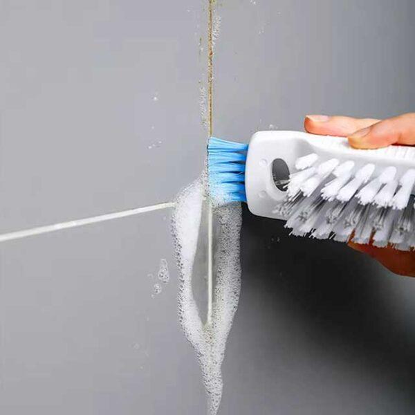 4-in-1 V-Shape Scrubber Brush - Kitchen, Bathroom, Tile & Floor Gap Cleaning Tool, Window Groove, Wall Corner & Toilet Brush