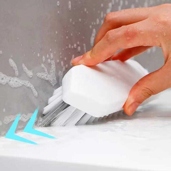 4-in-1 V-Shape Scrubber Brush - Kitchen, Bathroom, Tile & Floor Gap Cleaning Tool, Window Groove, Wall Corner & Toilet Brush