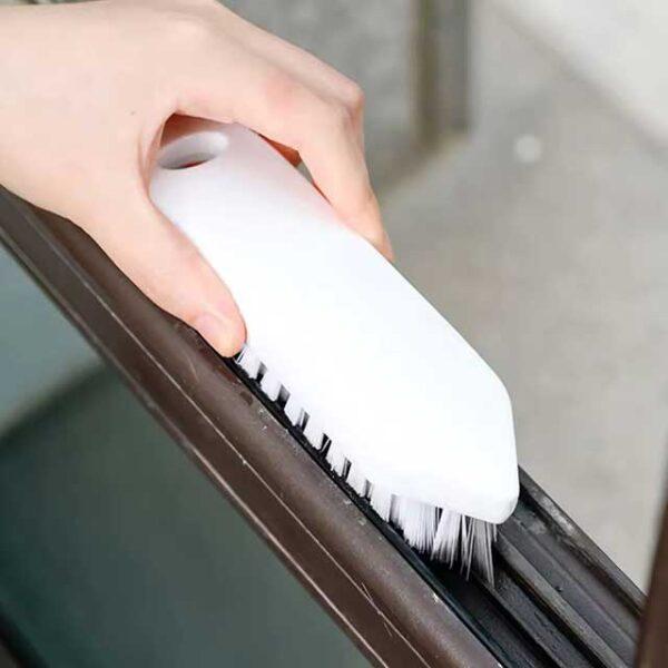 4-in-1 V-Shape Scrubber Brush - Kitchen, Bathroom, Tile & Floor Gap Cleaning Tool, Window Groove, Wall Corner & Toilet Brush