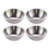 4Pcs Stainless Steel Golden/Silver Sauce Dishes – Appetizer & Seasoning Serving Tray Set for Kitchen & Tableware
