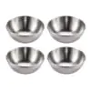 4Pcs Stainless Steel Golden/Silver Sauce Dishes – Appetizer & Seasoning Serving Tray Set for Kitchen & Tableware