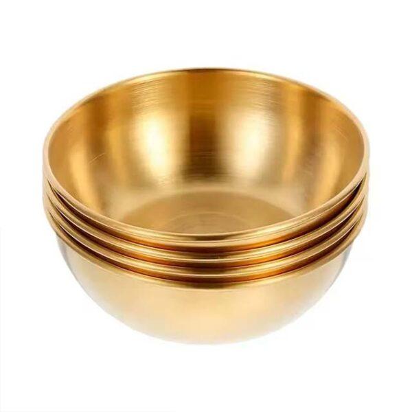 4Pcs Stainless Steel Golden/Silver Sauce Dishes – Appetizer & Seasoning Serving Tray Set for Kitchen & Tableware