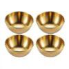 4Pcs Stainless Steel Golden/Silver Sauce Dishes – Appetizer & Seasoning Serving Tray Set for Kitchen & Tableware
