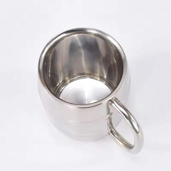 500ml Double-Wall Stainless Steel Beer Cup – Insulated Coffee & Water Mug with Handle – Portable for Outdoor & Camping