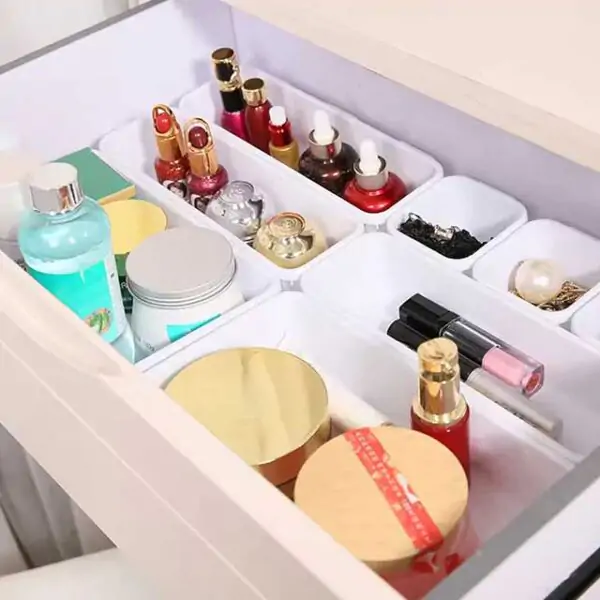 8pc Set Storage Drawer Organizer Box – Makeup Brush Holder & Jewellery Storage Container – UK Home Essentials