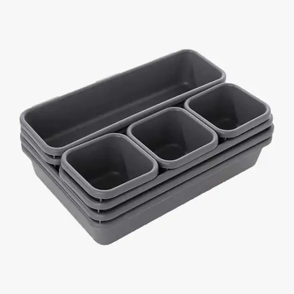 8pc Set Storage Drawer Organizer Box – Makeup Brush Holder & Jewellery Storage Container – UK Home Essentials
