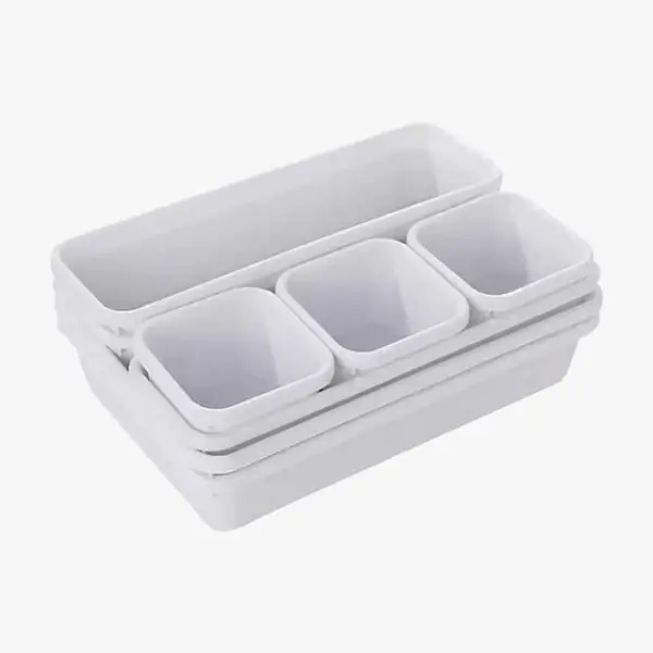 8pc Set Storage Drawer Organizer Box – Makeup Brush Holder & Jewellery Storage Container – UK Home Essentials