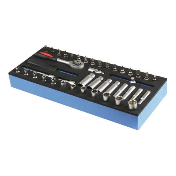 ADB Tool Insert 22208 - 42-Piece 1/4 Inch Workshop Trolley Insert Socket Set - Workbench Tool