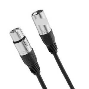 XLR Male to Female Microphone Cable – Speaker PA System – All Copper Conductors – 6MM PVC Jacket – 15 Foot – Black