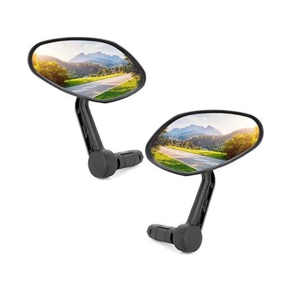 Arkham HD Bike Mirror – Adjustable Bar End Rearview Mirror with Auto-Grade Glass for E-Bikes & Bicycles (Oval Pair)