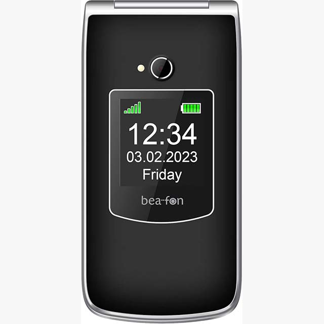 Beafon SL595 Senior Mobile Phone | Large Button Flip Phone with SOS Emergency Call, 2.4" Inner & 1.44" Outer Display – Silverline