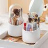 Rotating Makeup Brush Holder – Portable Dustproof Cosmetic Organizer for Lipstick, Eyeshadow & Beauty Essentials