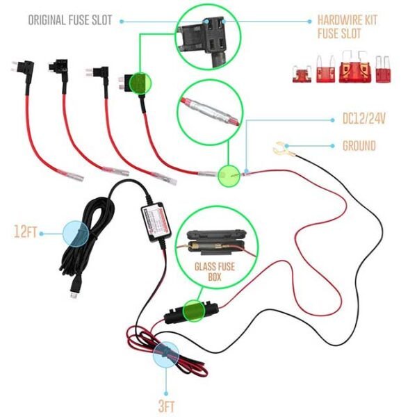 Carpuride Dash Cam Hardwire Kit