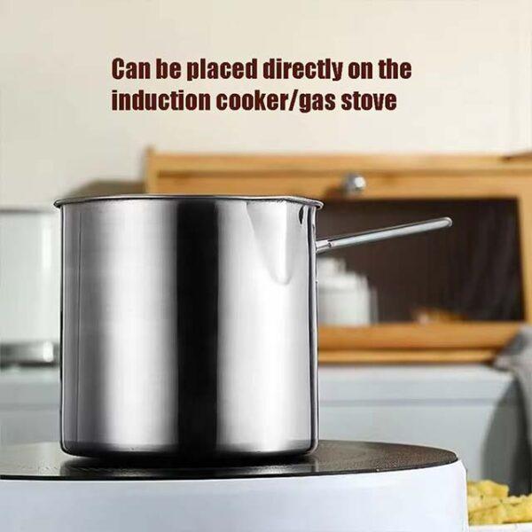 304 Stainless Steel Deep Fryer – Japanese-Style Frying Pot with Basket for Home Kitchen Cooking