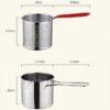 304 Stainless Steel Deep Fryer – Japanese-Style Frying Pot with Basket for Home Kitchen Cooking