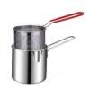 304 Stainless Steel Deep Fryer – Japanese-Style Frying Pot with Basket for Home Kitchen Cooking