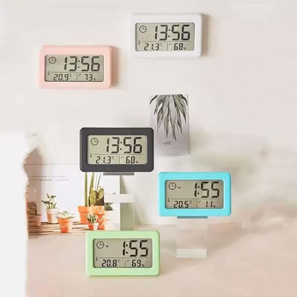 Digital Hygrometer Clock – Battery-Powered 12/24H Timepiece with Temperature & Humidity Display for Home & Office - Image 3