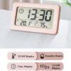 Digital Hygrometer Clock – Battery-Powered 12/24H Timepiece with Temperature & Humidity Display for Home & Office