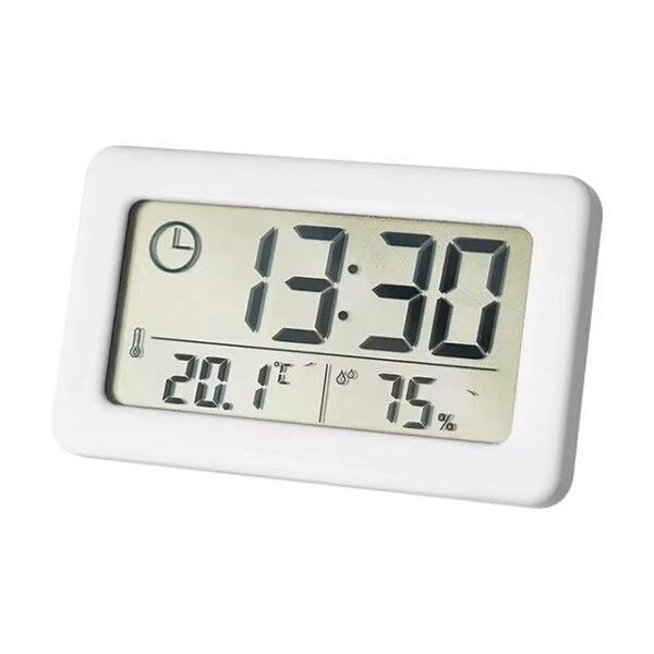 Digital Hygrometer Clock – Battery-Powered 12/24H Timepiece with Temperature & Humidity Display for Home & Office