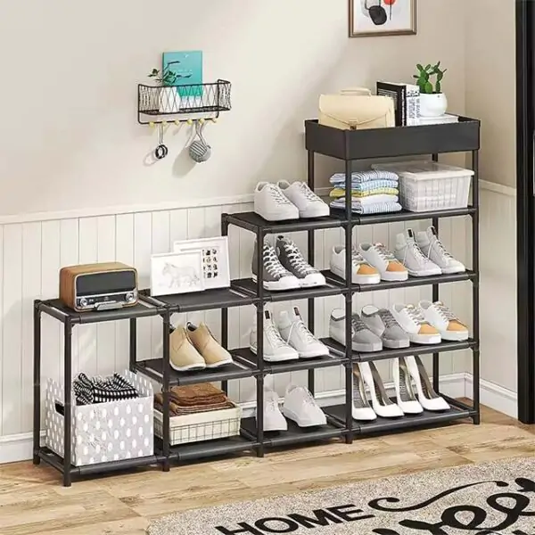 DIY Trapezoidal Shoe Rack – Multi-Purpose Storage & Assembly Shoe Cabinet Organizer