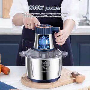 5L Electric Meat Grinder & Food Chopper – Stainless Steel Multifunctional Vegetable Slicer & Processor