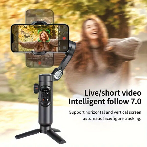 Foldable 3-Axis Handheld Gimbal Stabilizer – Smartphone Video & Vlog PTZ Stabilizer – Perfect Valentine's Day Gift for Boyfriend & Girlfriend
