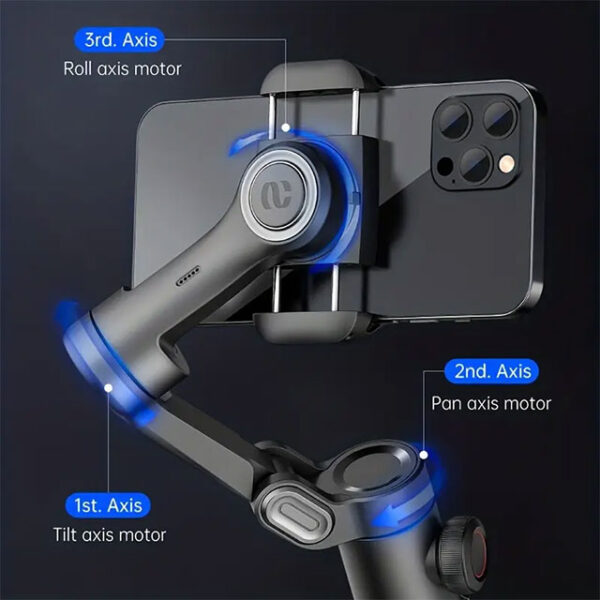 Foldable 3-Axis Handheld Gimbal Stabilizer – Smartphone Video & Vlog PTZ Stabilizer – Perfect Valentine's Day Gift for Boyfriend & Girlfriend