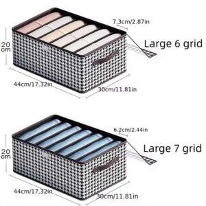 Foldable Storage Box with 6/7/9 Grids – Mesh Clothing Organizer with Handle for Wardrobe & Closet