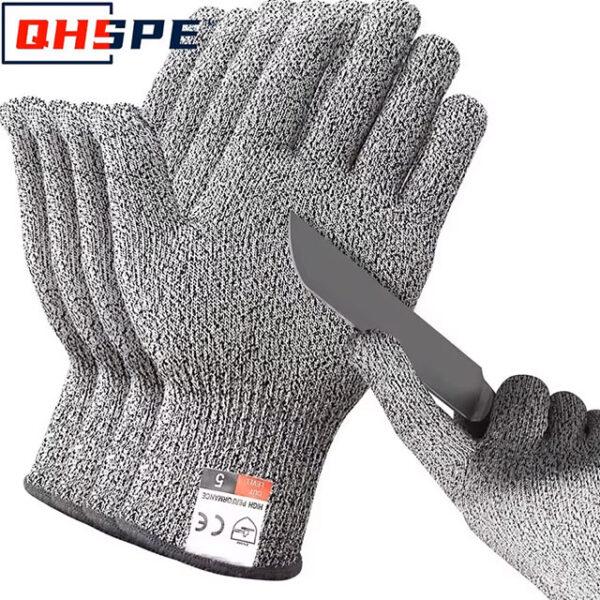 Grade 5 Cut-Resistant Gloves – HPPE Safety Gloves for Kitchen, Glass Cutting & Gardening Protection