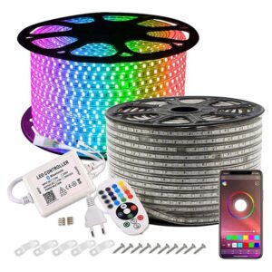 GreenSun 10m Waterproof LED Strip Lighting with 24-Key Bluetooth Remote – Ideal for Christmas Parties, Garden, and Home Decor
