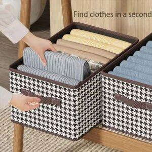 Foldable Clothes Storage Basket – 40×28×20cm Thousand Bird Grid Organizer for Home & Closet