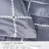 HIG Geometric Check Comforter Set – 3-Piece Reversible Grey Plaid Bedding for Queen & King Beds - Image 3