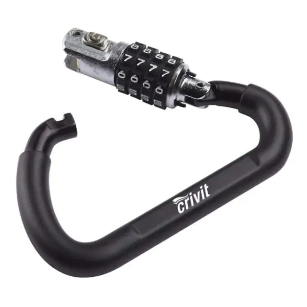 Crivit HS-46 Helmet Lock – Secure & Compact (10x6.5cm) | Black & Silver