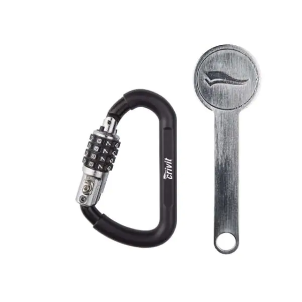Crivit HS-46 Helmet Lock – Secure & Compact (10x6.5cm) | Black & Silver