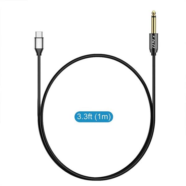 J&D USB-C to 6.35mm 1/4 inch TS Audio Cable - Gold Plated USB Type C to 1/4" Male Mono Interconnect Aux Adapter Cable Compatible with iPhone 15/16 Series, 3.3 Feet - Image 3