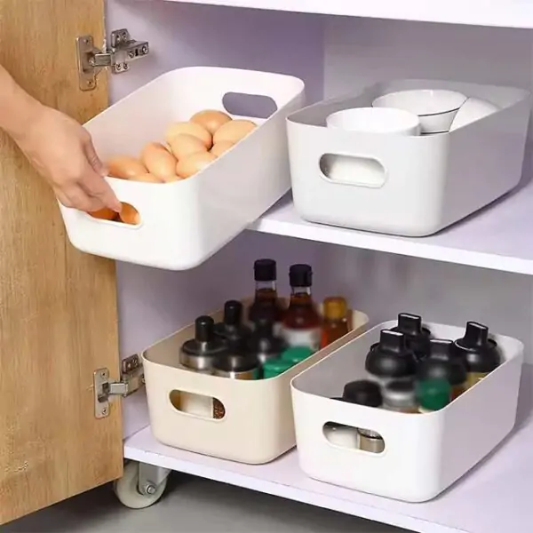 Portable Plastic Storage Box – Multi-Purpose Organizer for Kitchen, Desk, Sundries, Cosmetics & Snacks