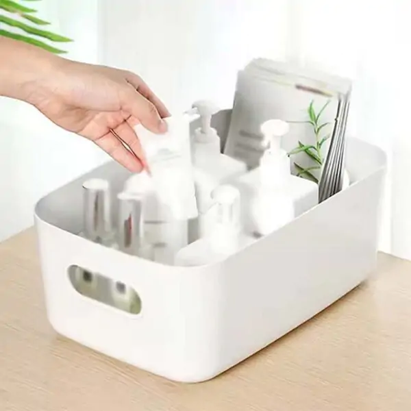 Portable Plastic Storage Box – Multi-Purpose Organizer for Kitchen, Desk, Sundries, Cosmetics & Snacks - Image 4