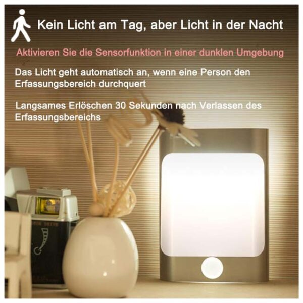 Talwei LED Indoor Wall Light with Motion Sensor – USB Rechargeable, Battery-Powered, Modern Aluminium Night Lamp for Corridor & Home