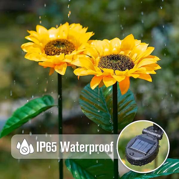 LED Solar Sunflower Lights – IP65 Waterproof Outdoor Pathway Lamp for Garden, Yard, Wedding & Holiday Decor
