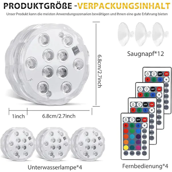 LED Underwater Lights with Remote