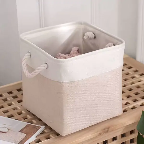 Large Capacity Linen Laundry Hamper – Perfect Storage Basket for Home Organization