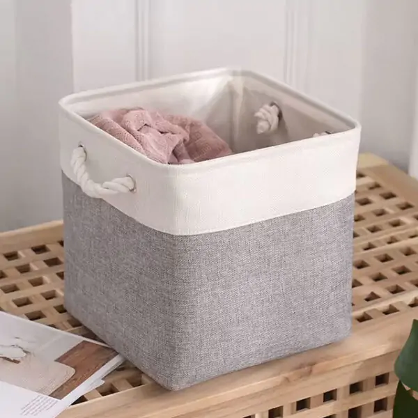 Large Capacity Linen Laundry Hamper – Perfect Storage Basket for Home Organization