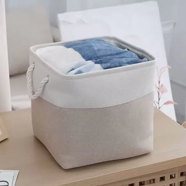 Large Capacity Linen Laundry Hamper – Perfect Storage Basket for Home Organization
