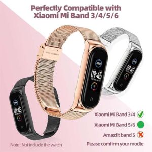 MIJOBS Strap Compatible with Fitbit Luxe Straps for Women Men - Stainless Steel Mesh Loop Adjustable Wristband Replacement Strap