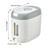 10kg Rice Dispenser Bucket – Moisture-Proof Airtight Grain & Food Storage Container with Measuring Cup, Household Organizer, Grey