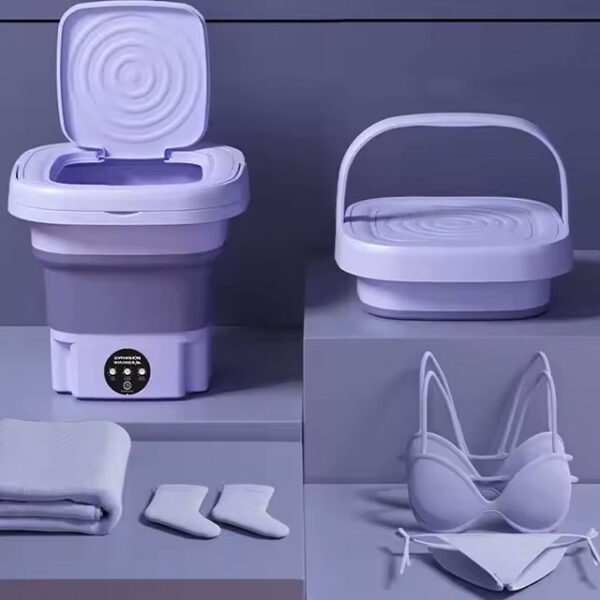 Mini Foldable Washing Machine with Dryer – 1.6kg Portable Washing Cleaner for Small Spaces & Travel