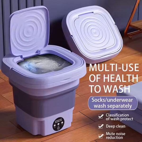 Mini Foldable Washing Machine with Dryer – 1.6kg Portable Washing Cleaner for Small Spaces & Travel - Image 3